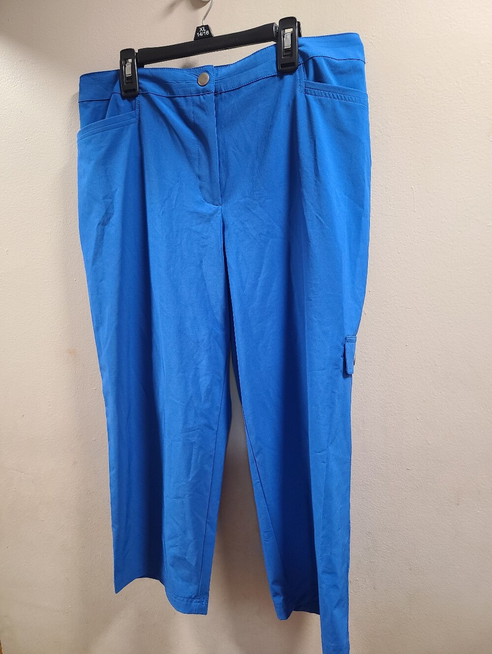 Weekends By Chicos Royal Blue Crop Pants Side Pocket Chicos Size 1 (8-10) M